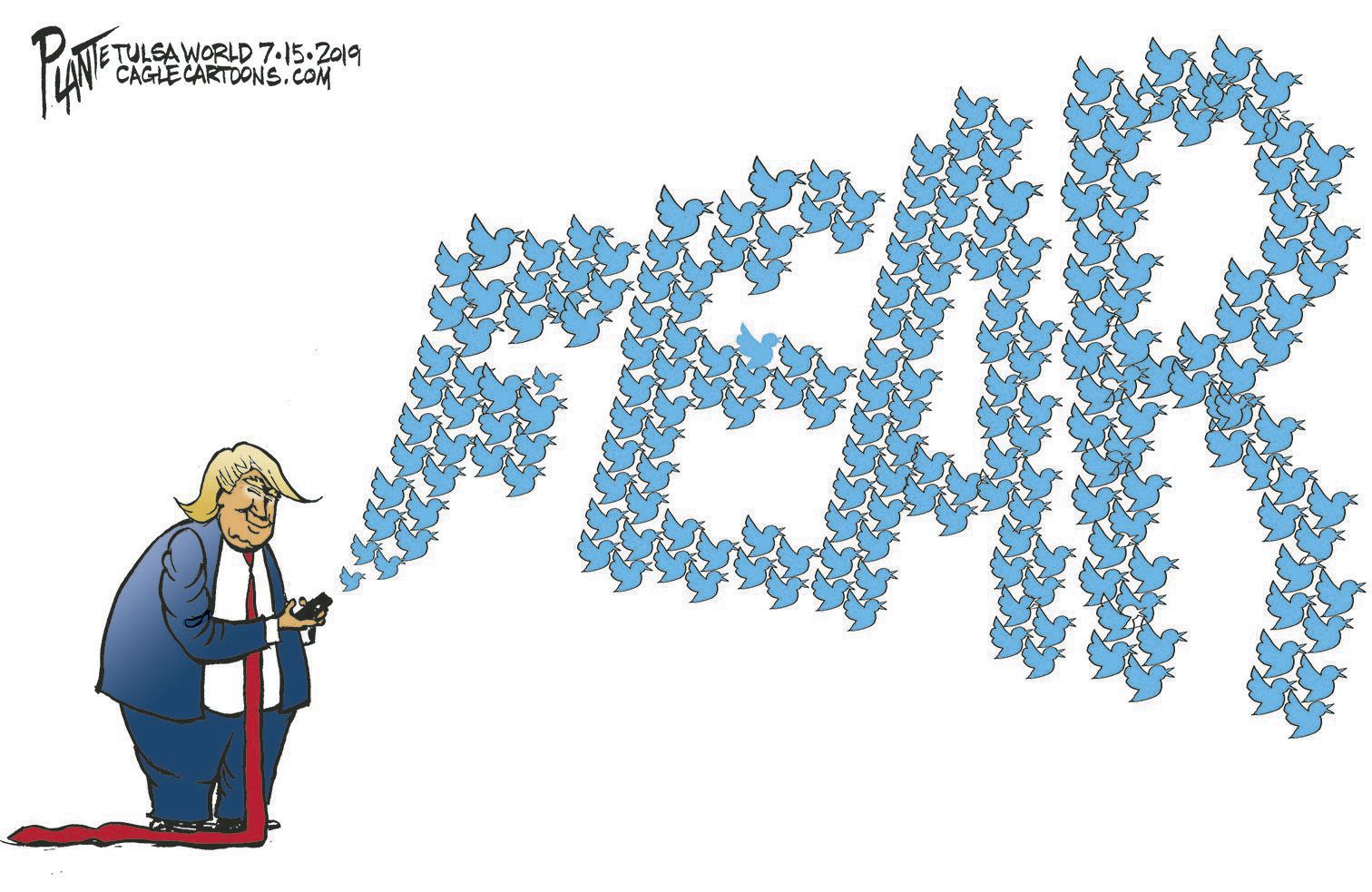 Bruce Plante Cartoon: Trump tweets